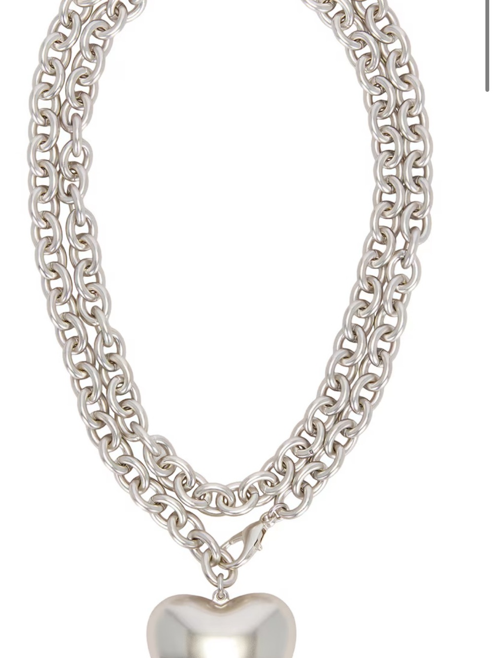 Roxanne Assoulin Heart necklace with heart and soul silver tone earrings